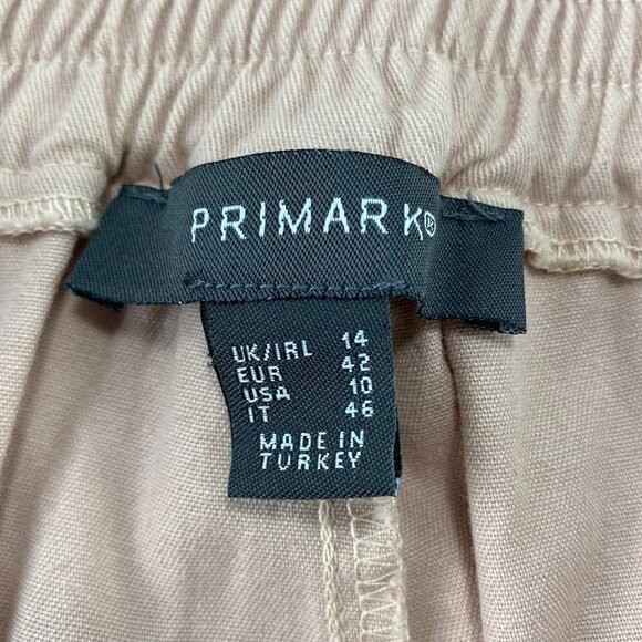 Primark pink elastic back & button front waist cargo pants, 10 - Picture 3 of 12